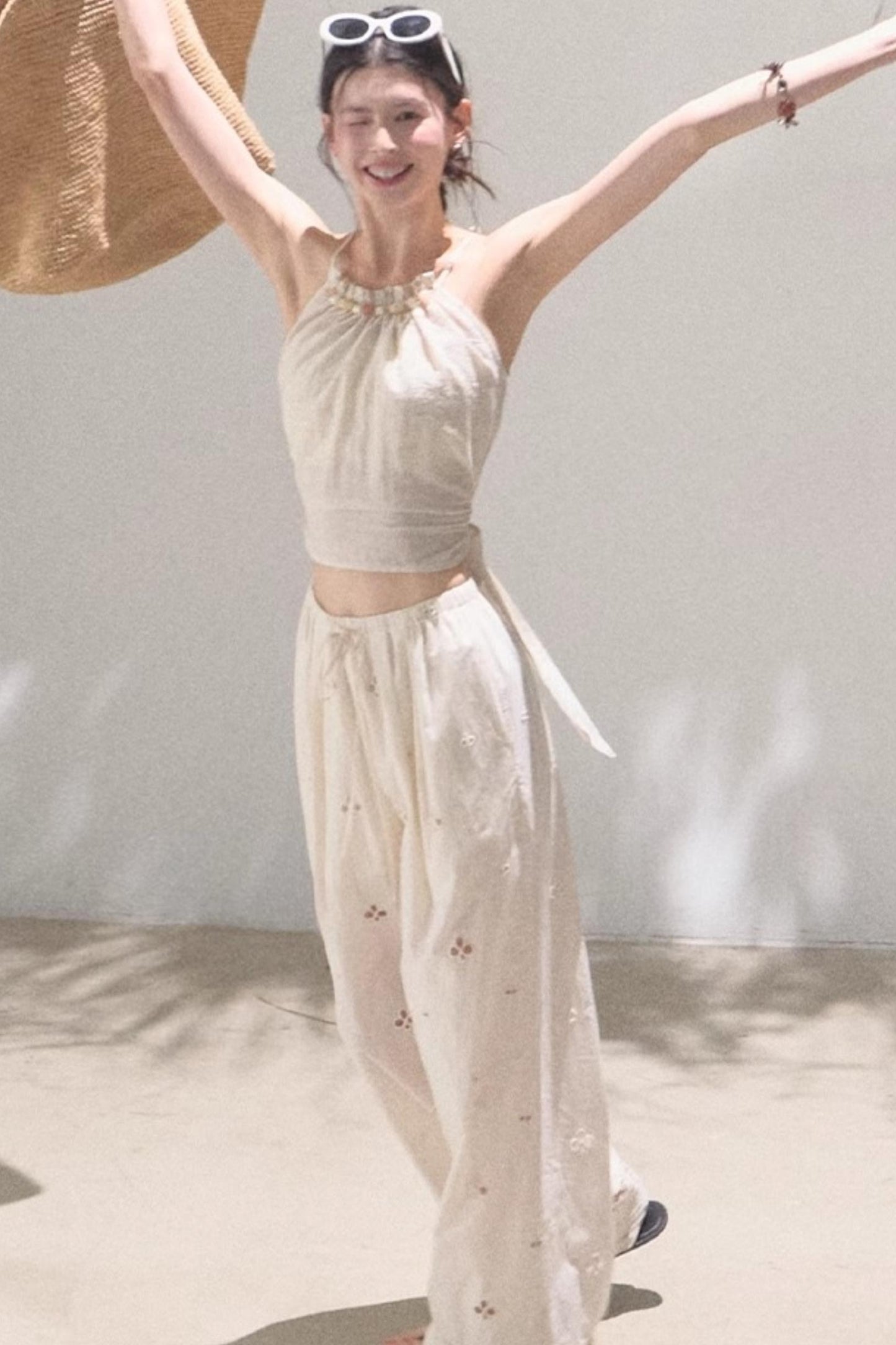 Floral Lace-Up Camisole