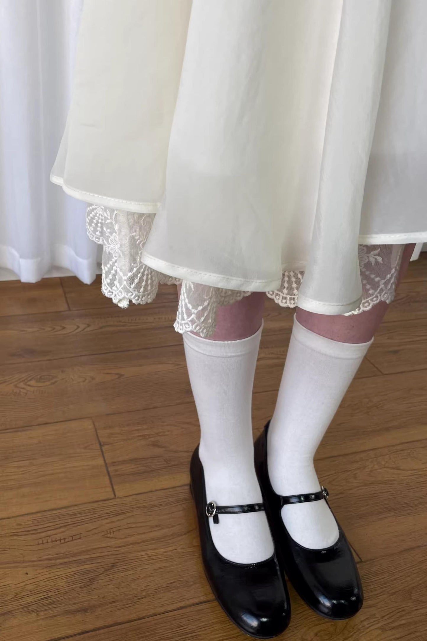 Patchwork Lace Trim Skirt