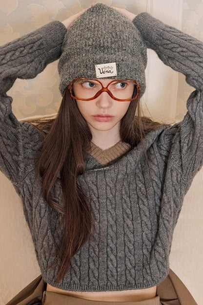 Retro Color-Blocked Knit Sweater