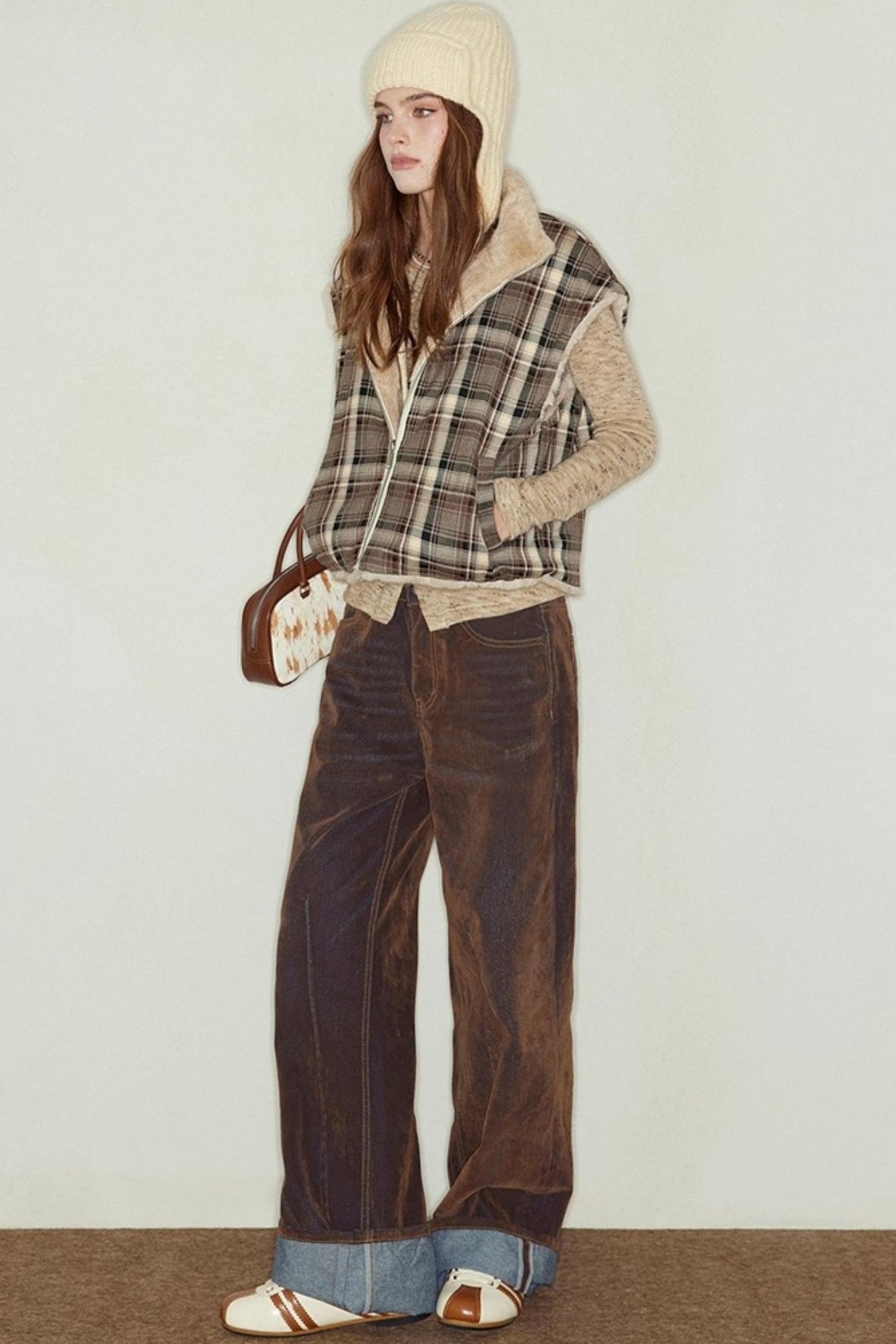 Heavy Washed Vintage Straight Jeans