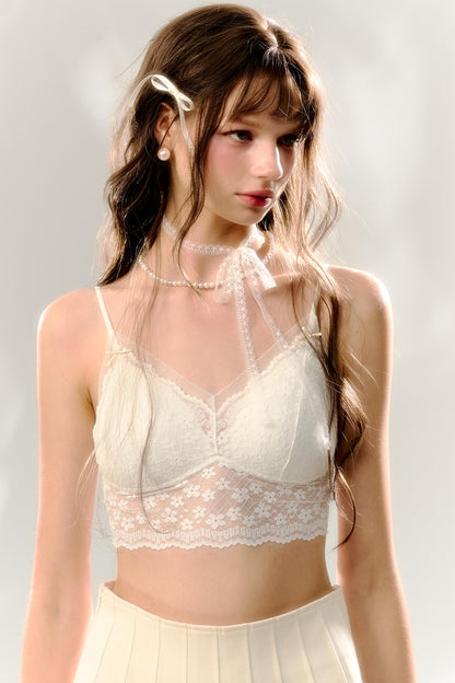 Lace Belt Suspender Bra