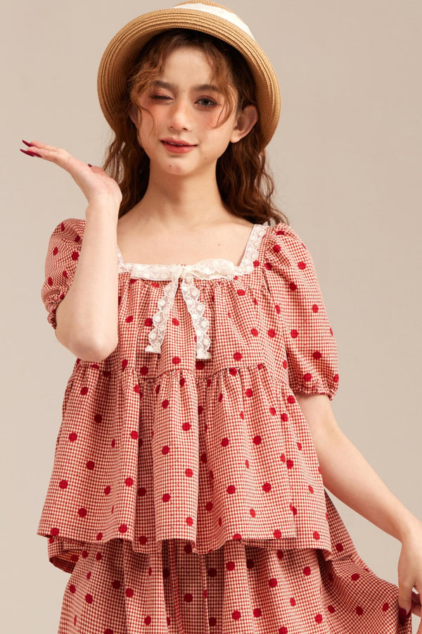 Summer Bubble Sleeve Top