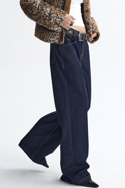 Tanned Back Pocket Loose Denim Pants