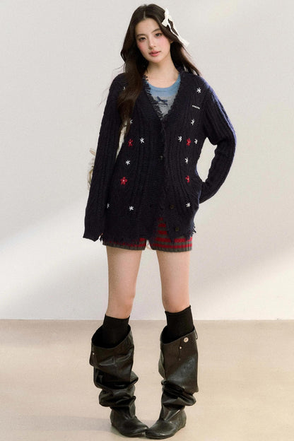 Floral V-Neck Cardigan