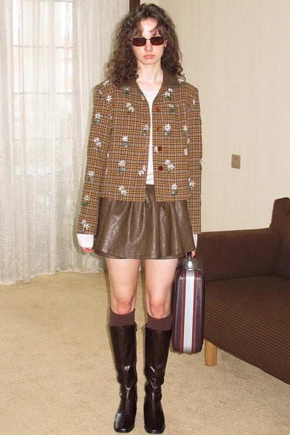 Vintage Distressed Leather Skirt