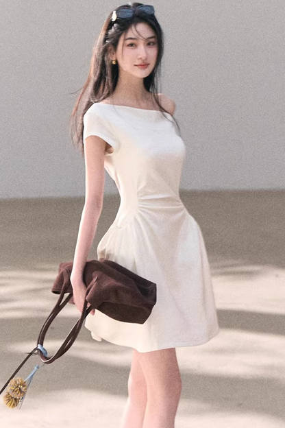 Lyocell-Asymmetrisches-Spitzenkleid