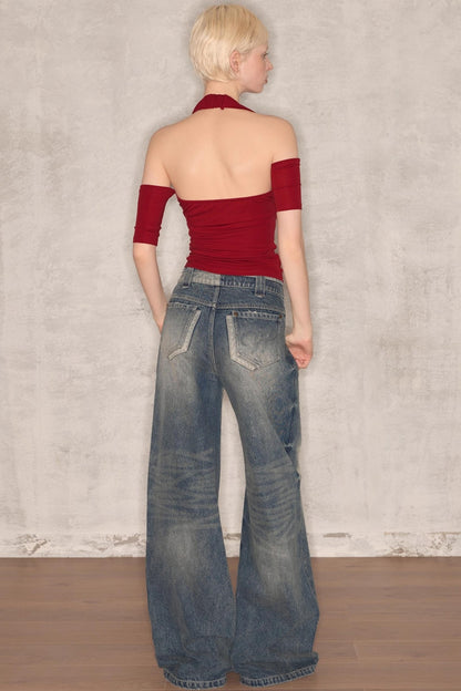 Retro Waist Loose Jeans