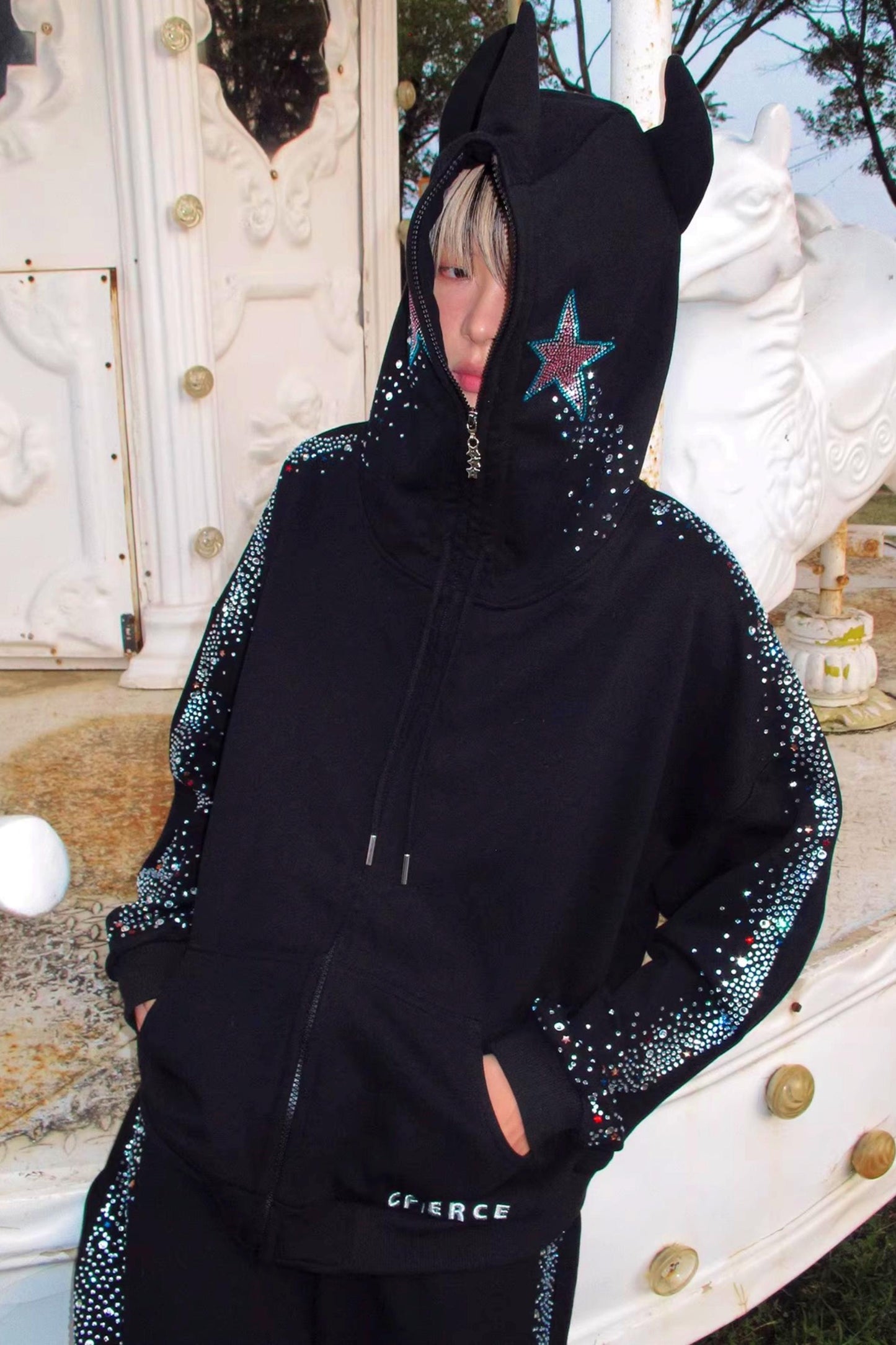 Crying Unicorn Strass Sweatshirt