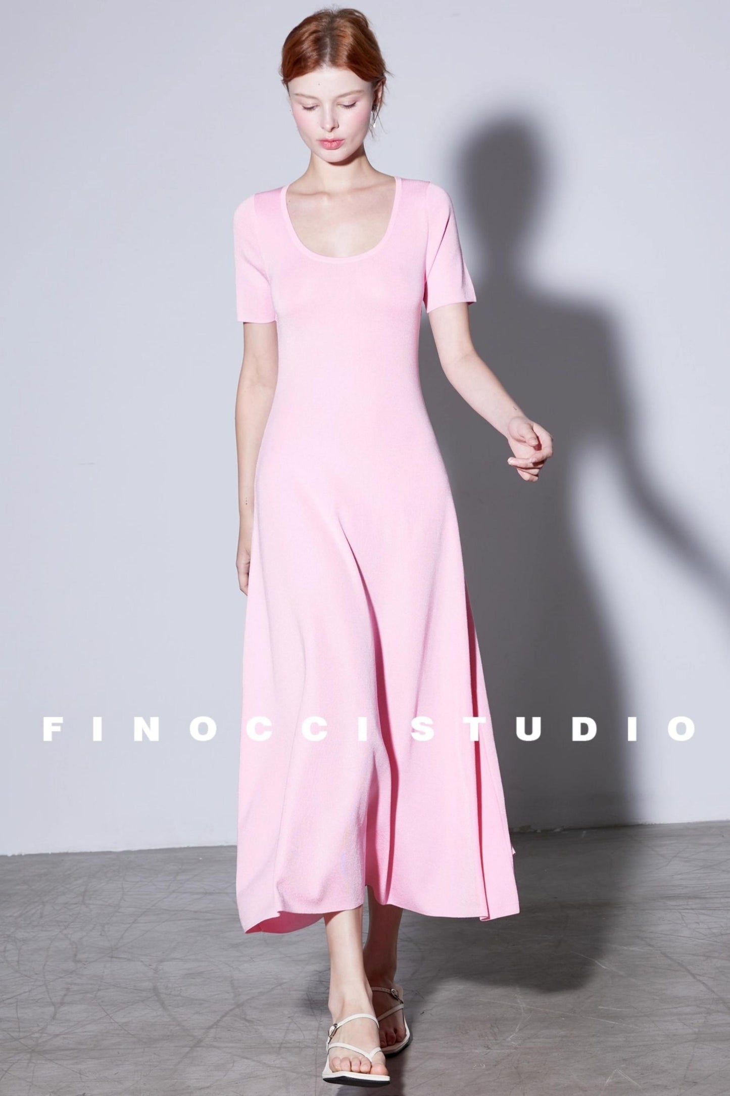 Silk U-neck Knit Dress