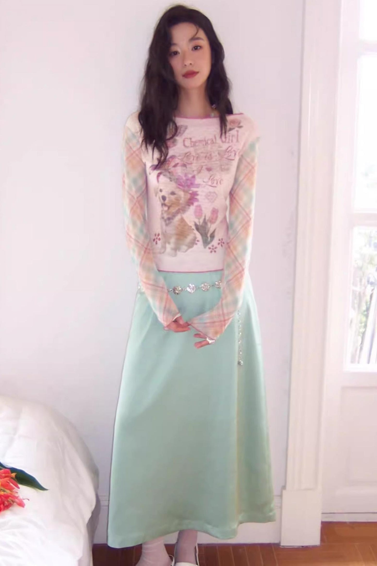 Puppy Pictorial Mesh Top