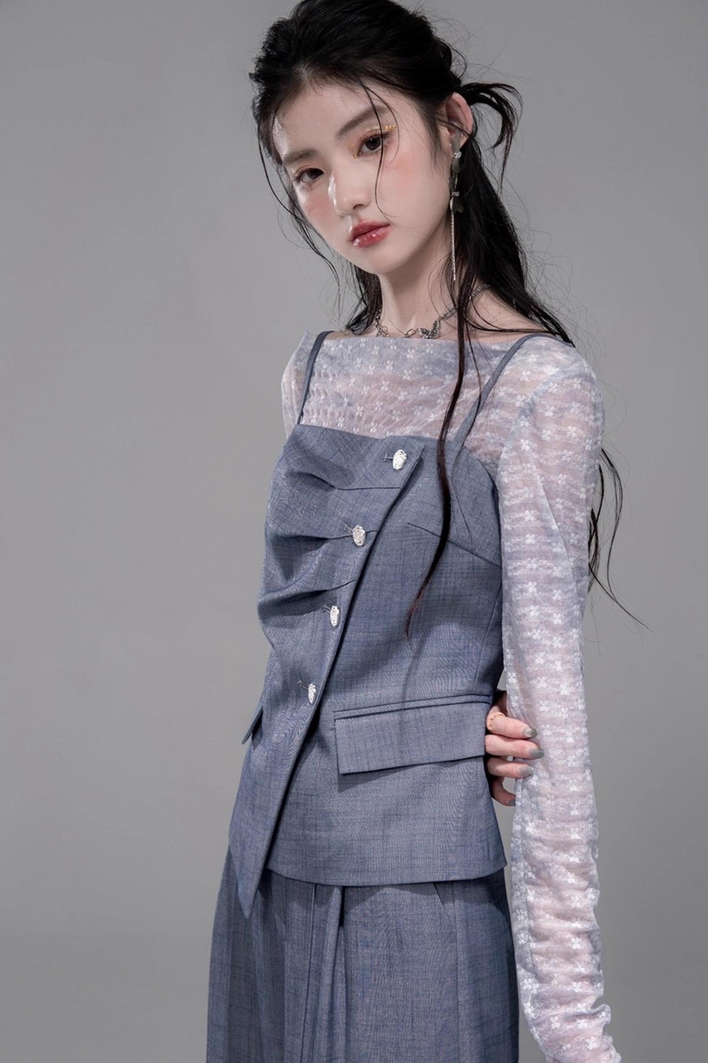 Star Sparkle Pleated Pants Set-Up