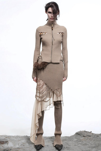 Heart Beaded Sweater Cardigan