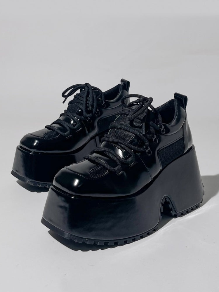 Derby Square Toe Lace Up Platform Shoes