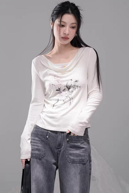 Cloud Beige Lyocell Blouse Set