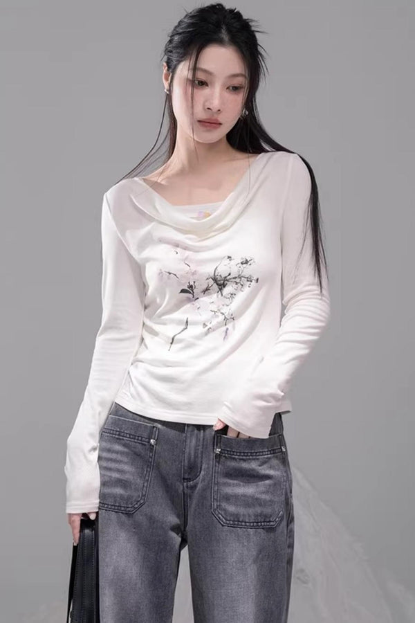 Cloud Beige Lyocell Blouse Set