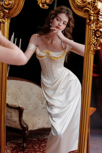 Satin Fishbone Gown Dress Set-Up