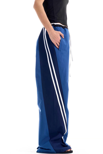 Contrast Striped Patchwork Pants