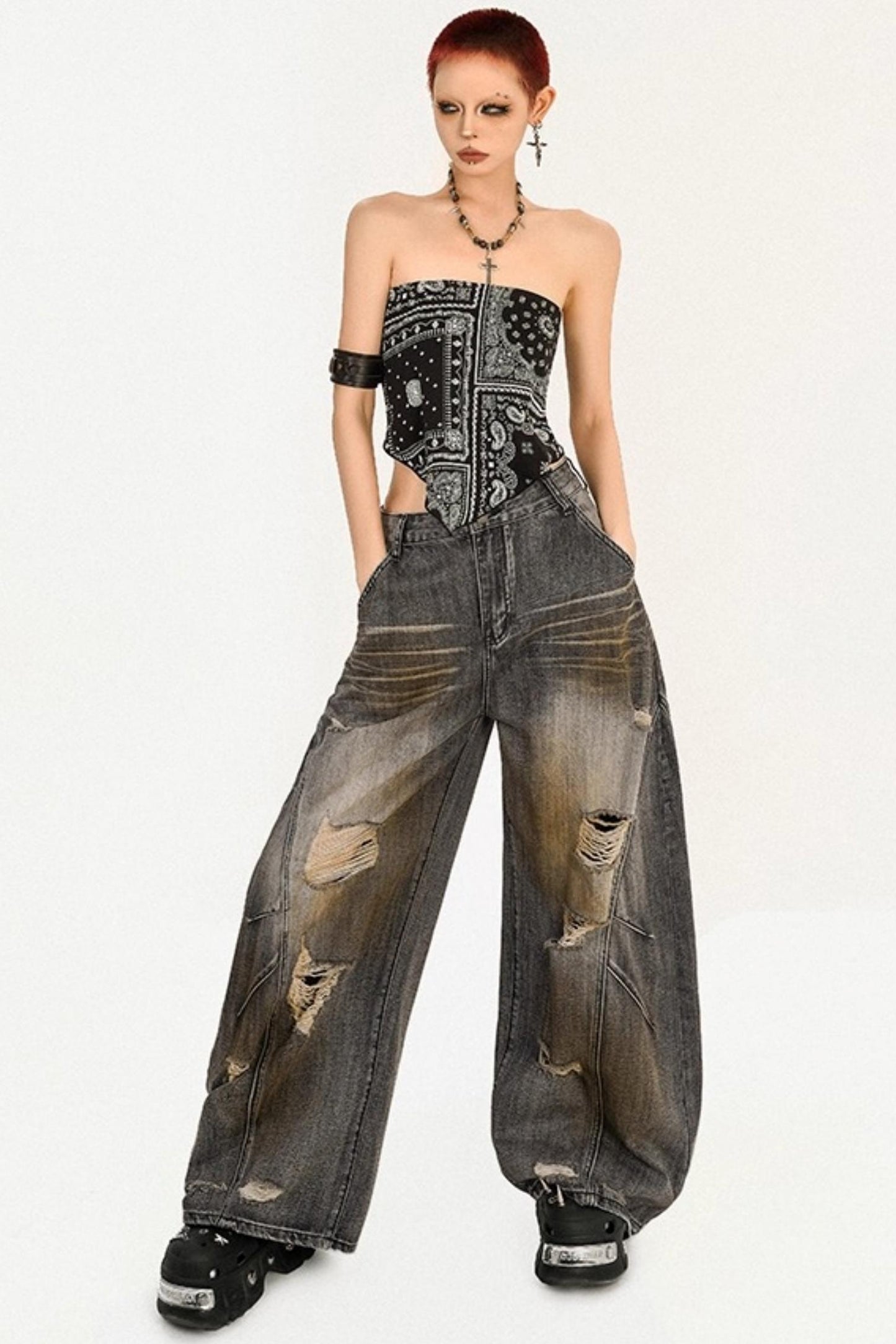 Cool American Punk Loose Jeans