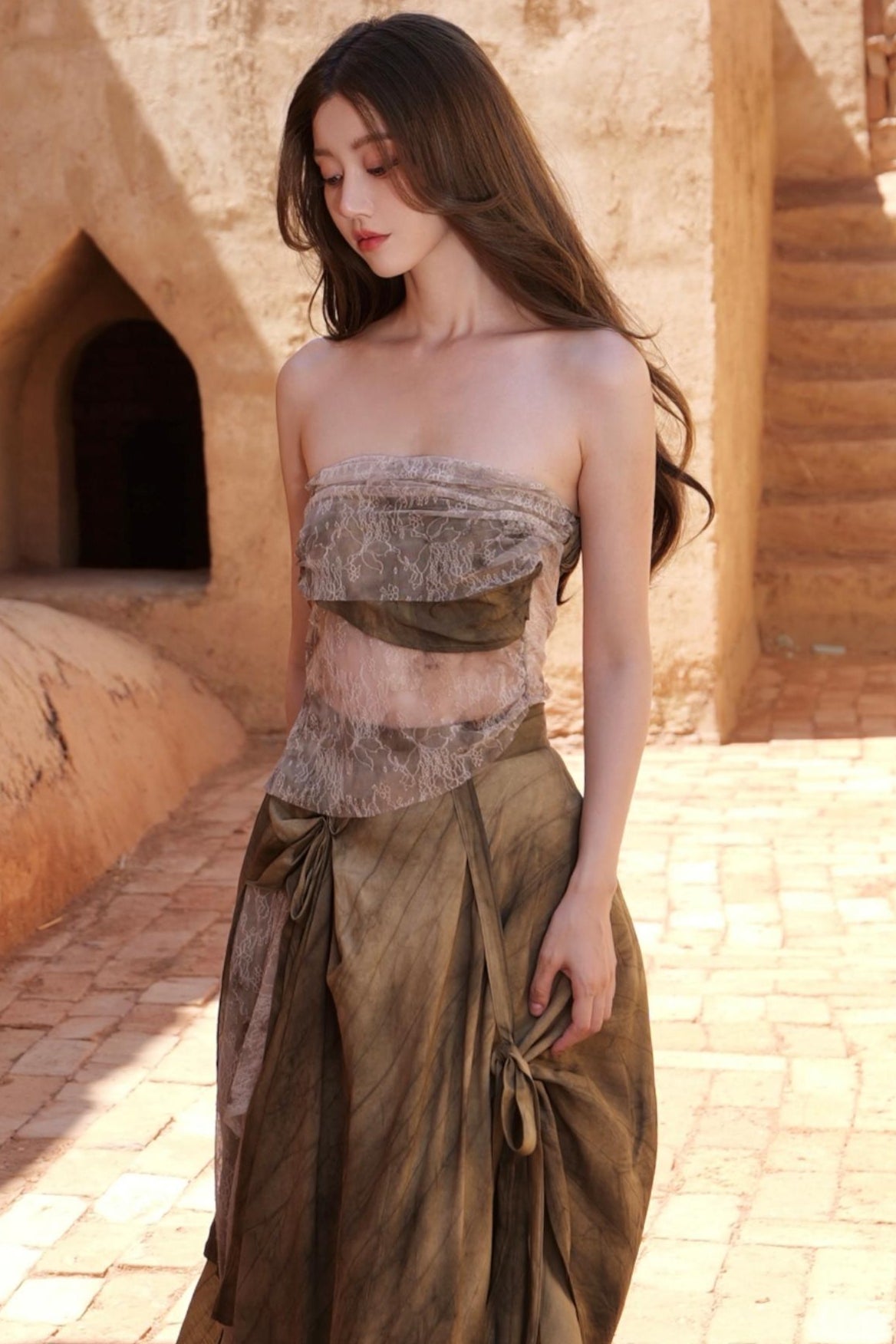 Lace Panelled Top Set-Up