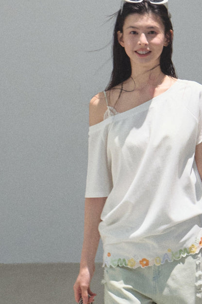 Pine and Cypress Embroidered Loose T-Shirt