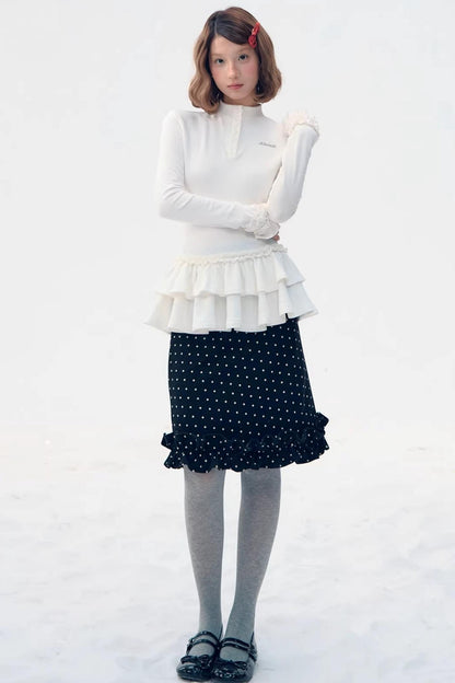 Retro Plaid Lace Skirt