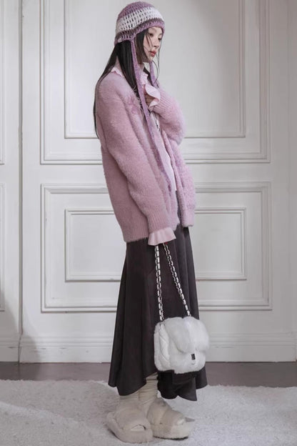 Human Pink Feder-Cardigan