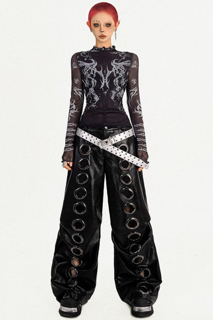 Personality Dark Punk Leather Trousers