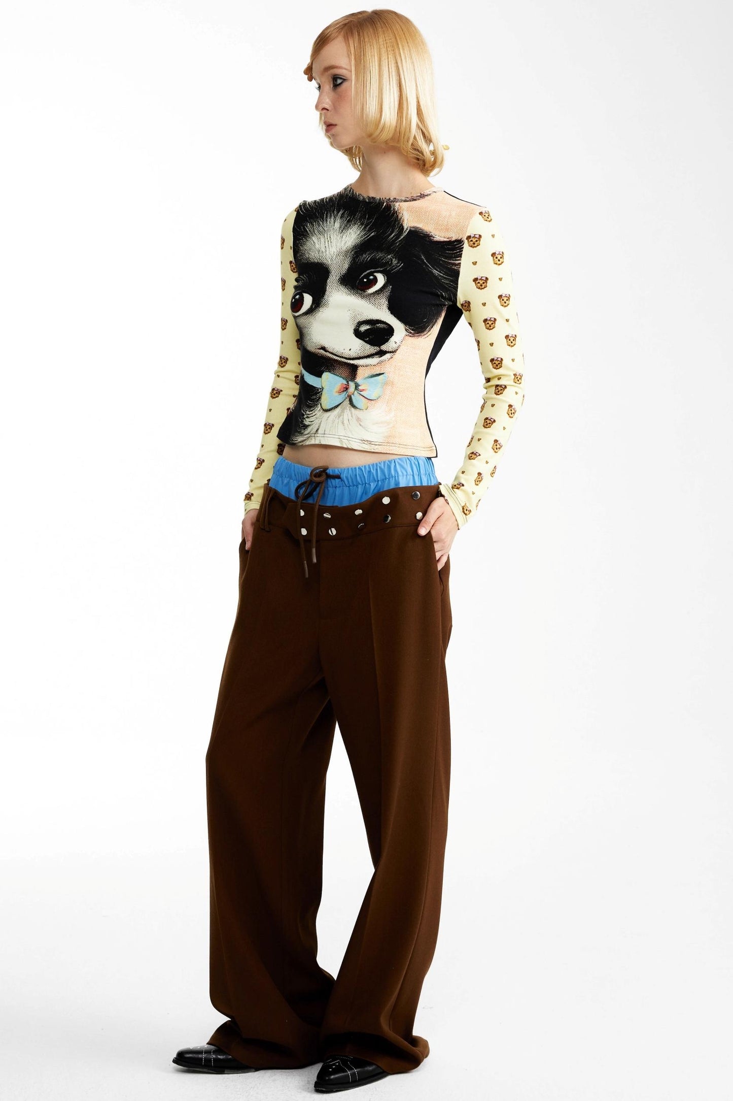 Cotton Puppy Print Base Top