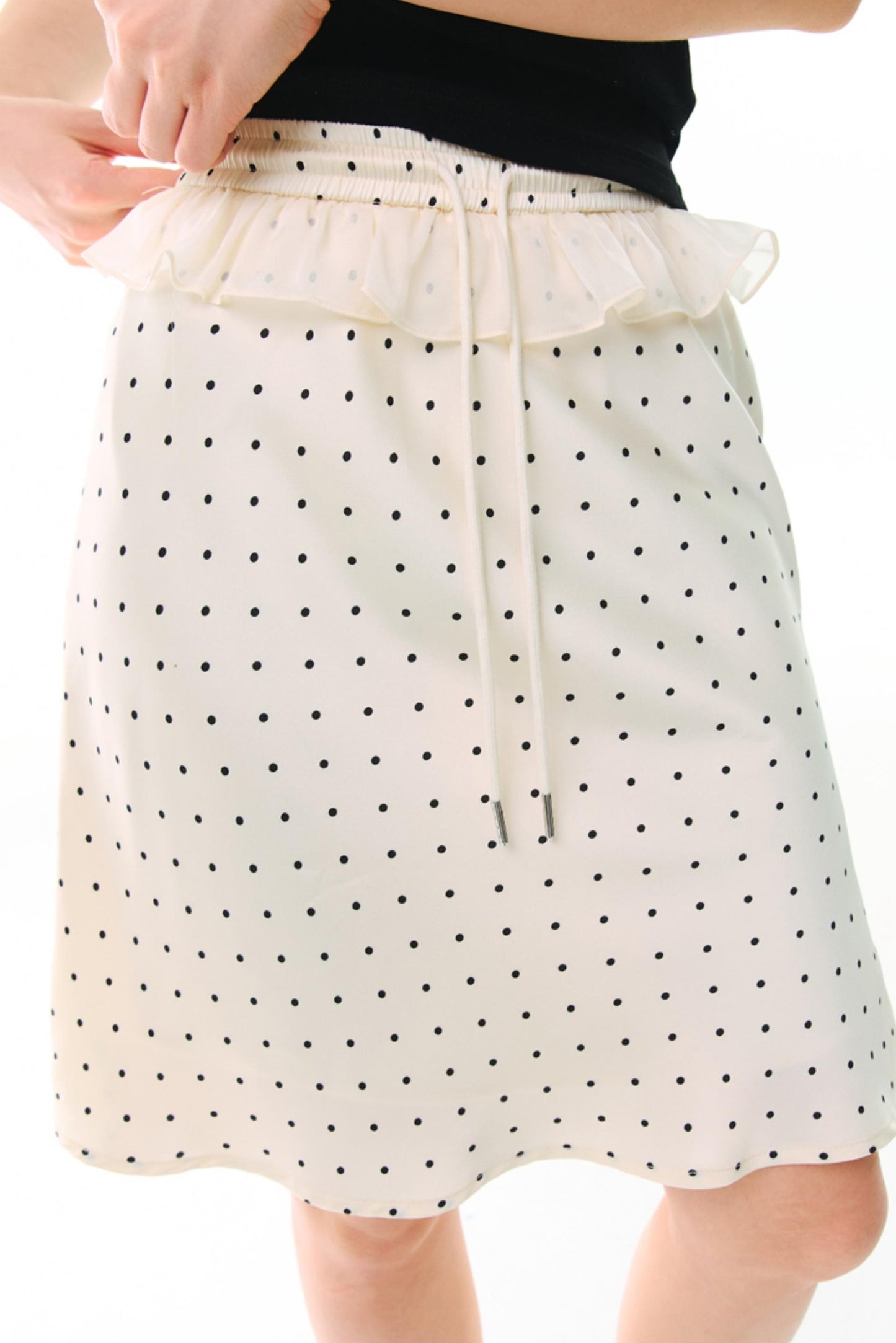 Original Polka Dot Satin A-Line Skirt