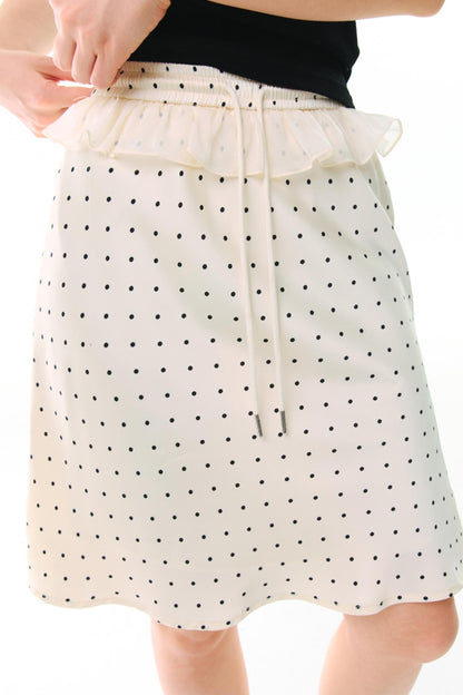 Original Polka Dot Satin A-Line Skirt