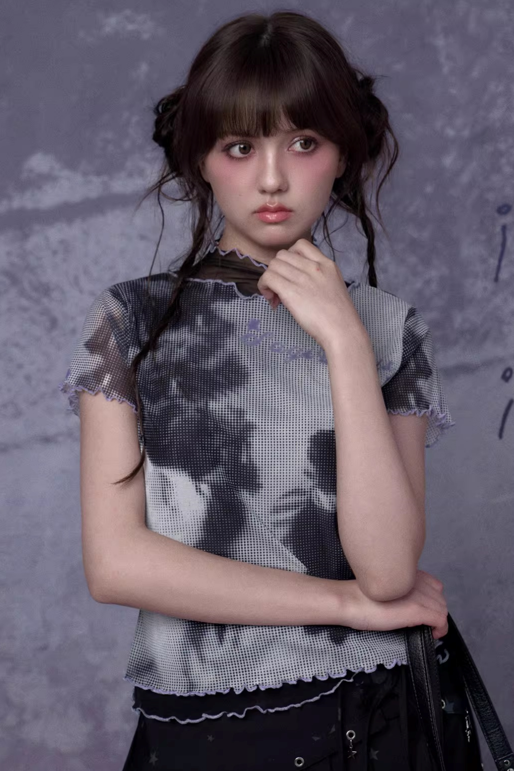 Retro Double-Layer Mesh Top