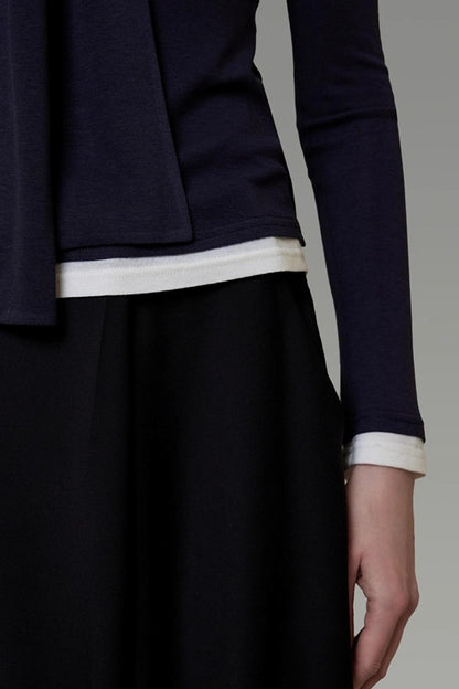 Contrasting One-Shoulder Knitwear