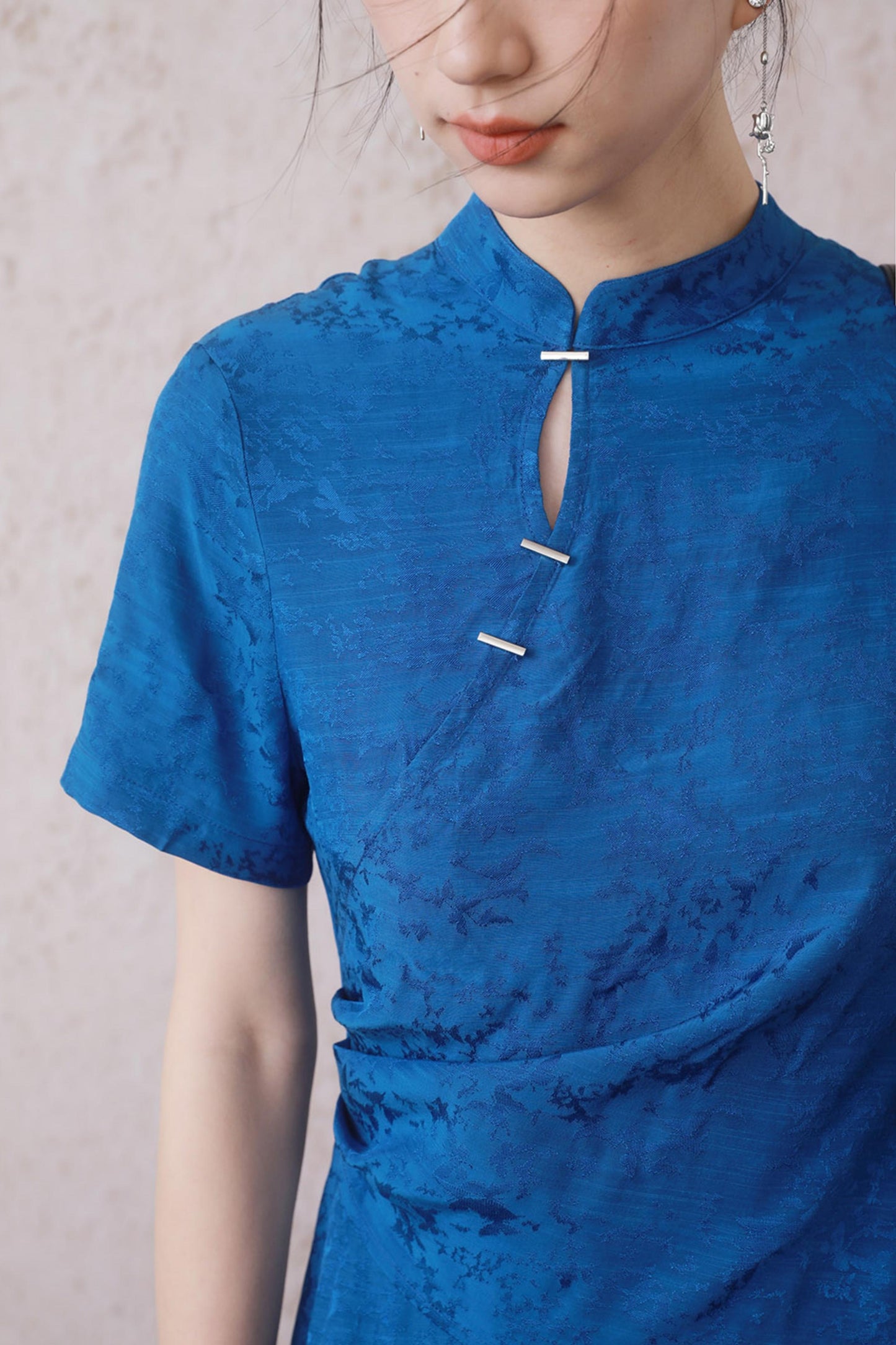 Blue Drawstring Dress