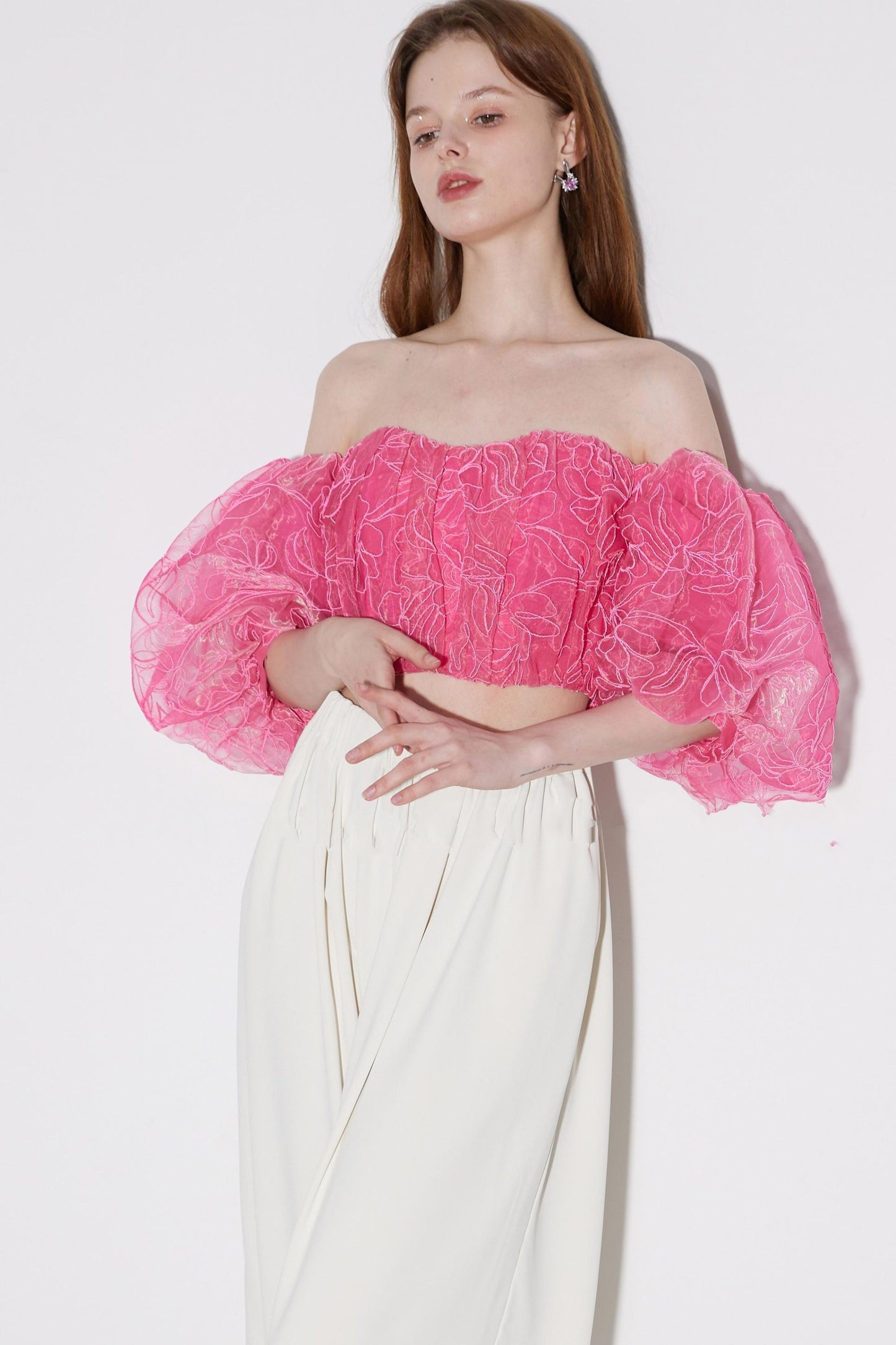 Pink Floral Crop Top