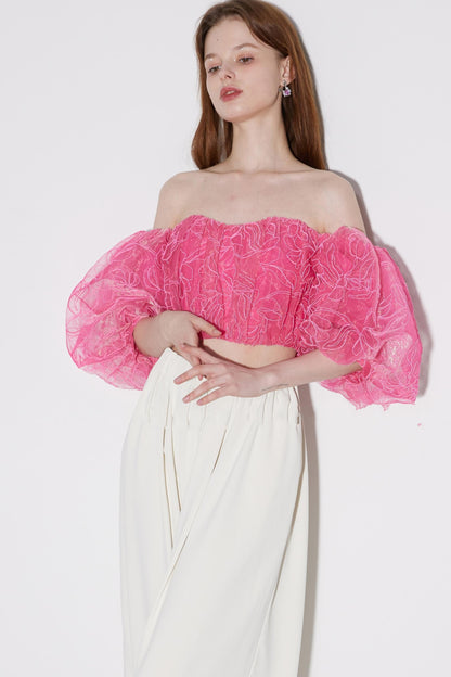 Pink Floral Crop Top