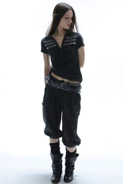 Equestrian Cargo Pleated Cuffed Pants