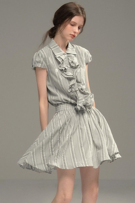 Silver Coral Jacquard Lace Dress