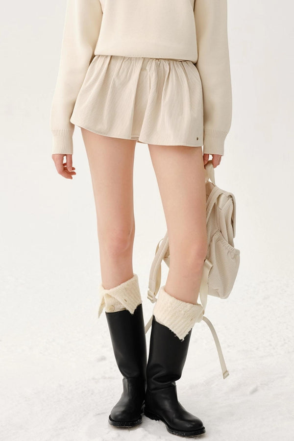 Elastic Waist Corduroy Pants