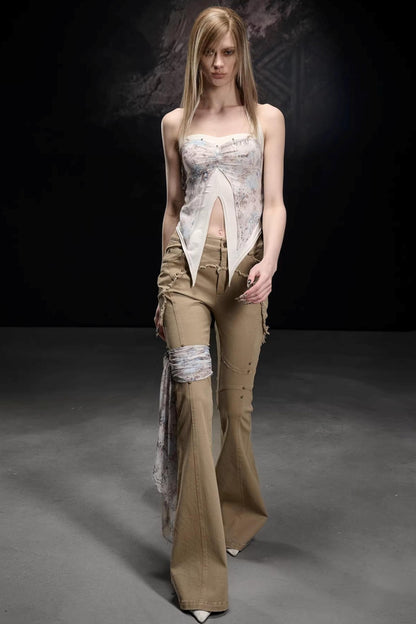 Chiffon Printed Halter Top
