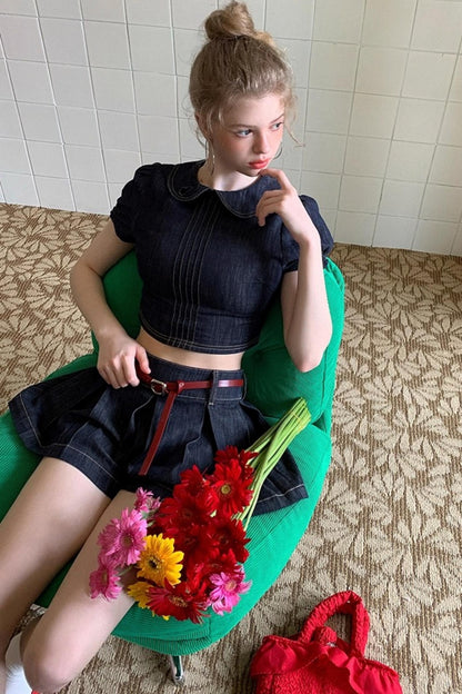 Adventure Doll Collar Denim Shirt