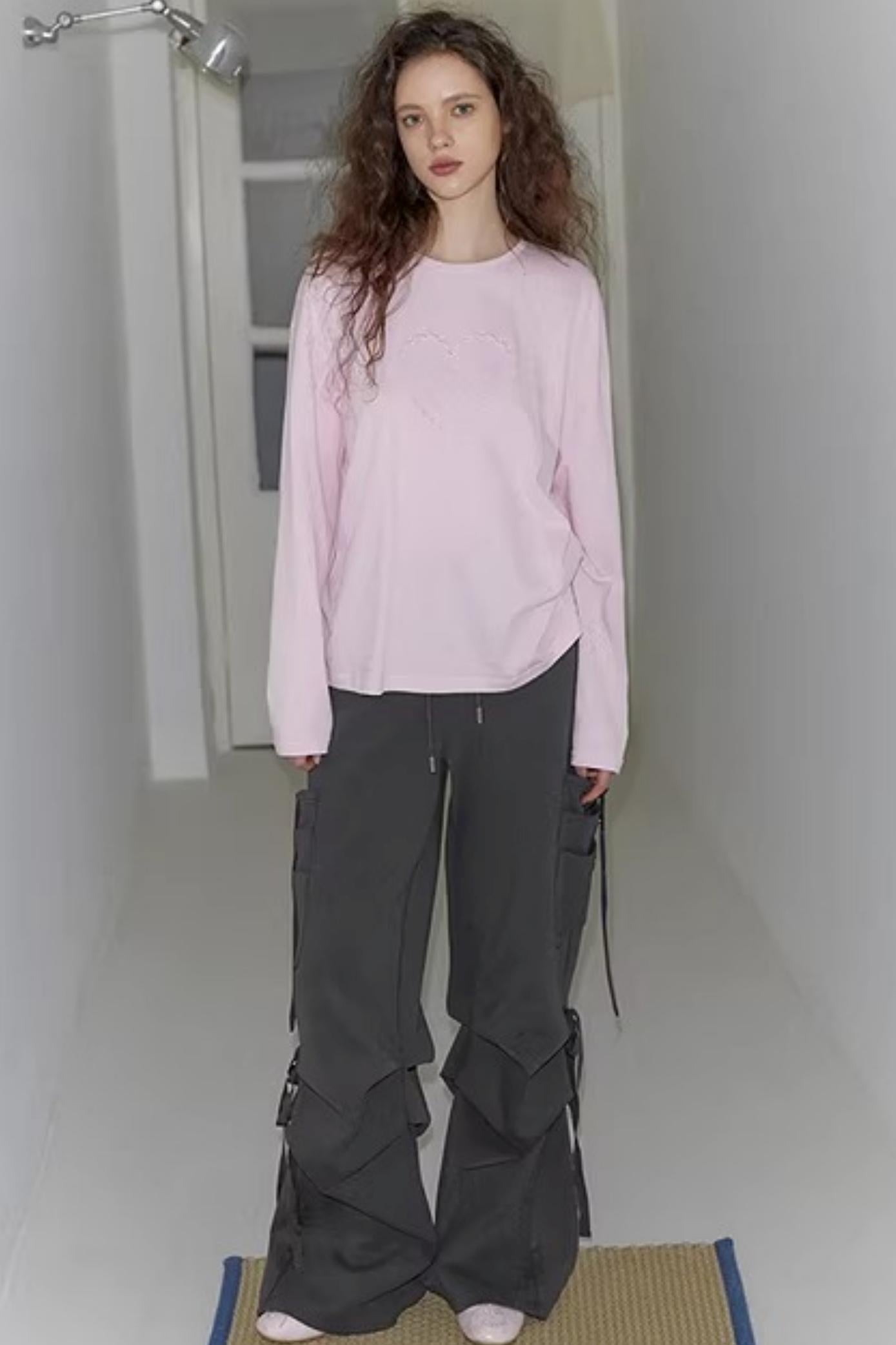 Gray Drawstring Casual Sweatpants