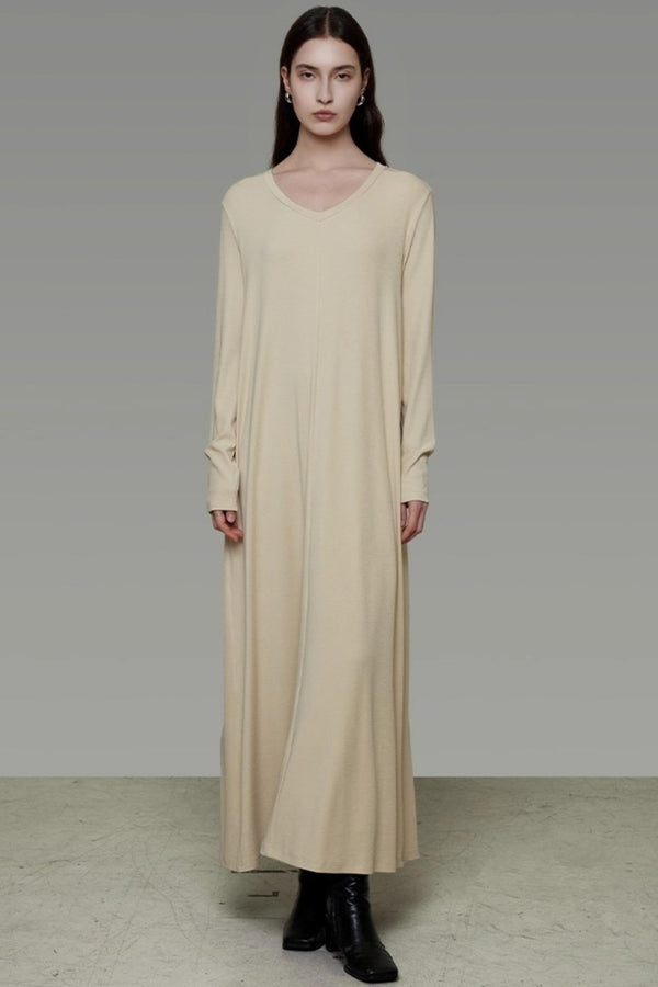 Smooth Wide Neck Straight Dress