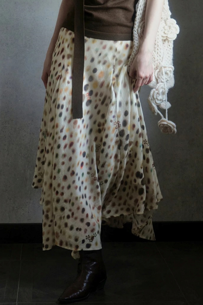 Artistic Polka Dot Asymmetrical Skirt