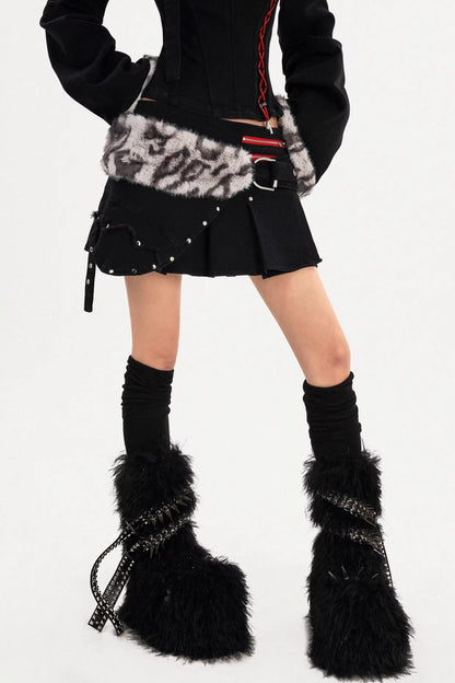 Jeansrock mit Leopardenmuster