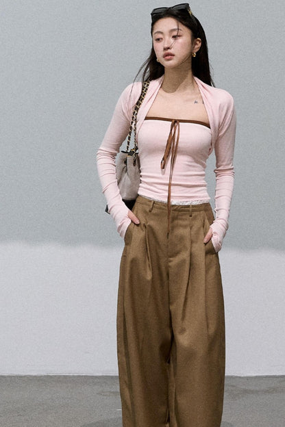 Embroidered Lace Casual Scimitar Wide-Leg Pants