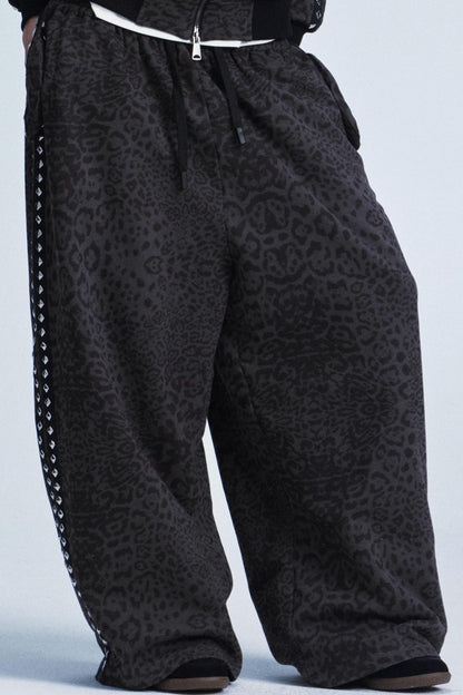 Leopard Print Plush Hooded Jacket Set-Up