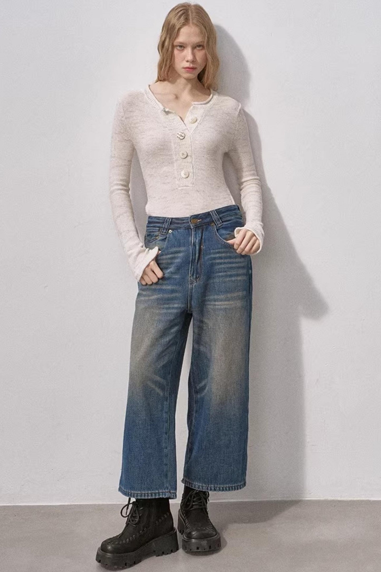 Henry Collar Sequin Knit Sweater