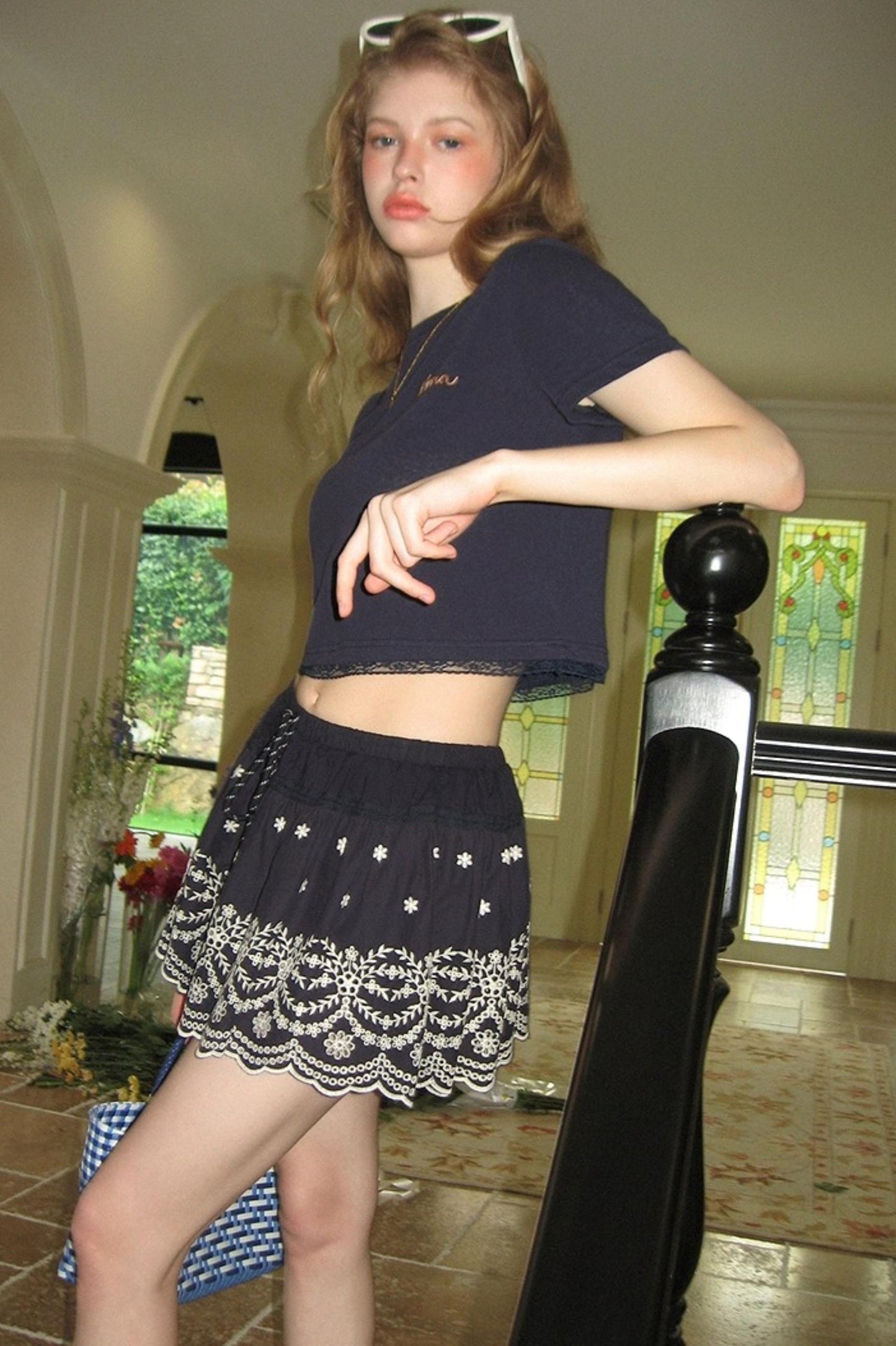 Embroidery Lace A-Line Skirt