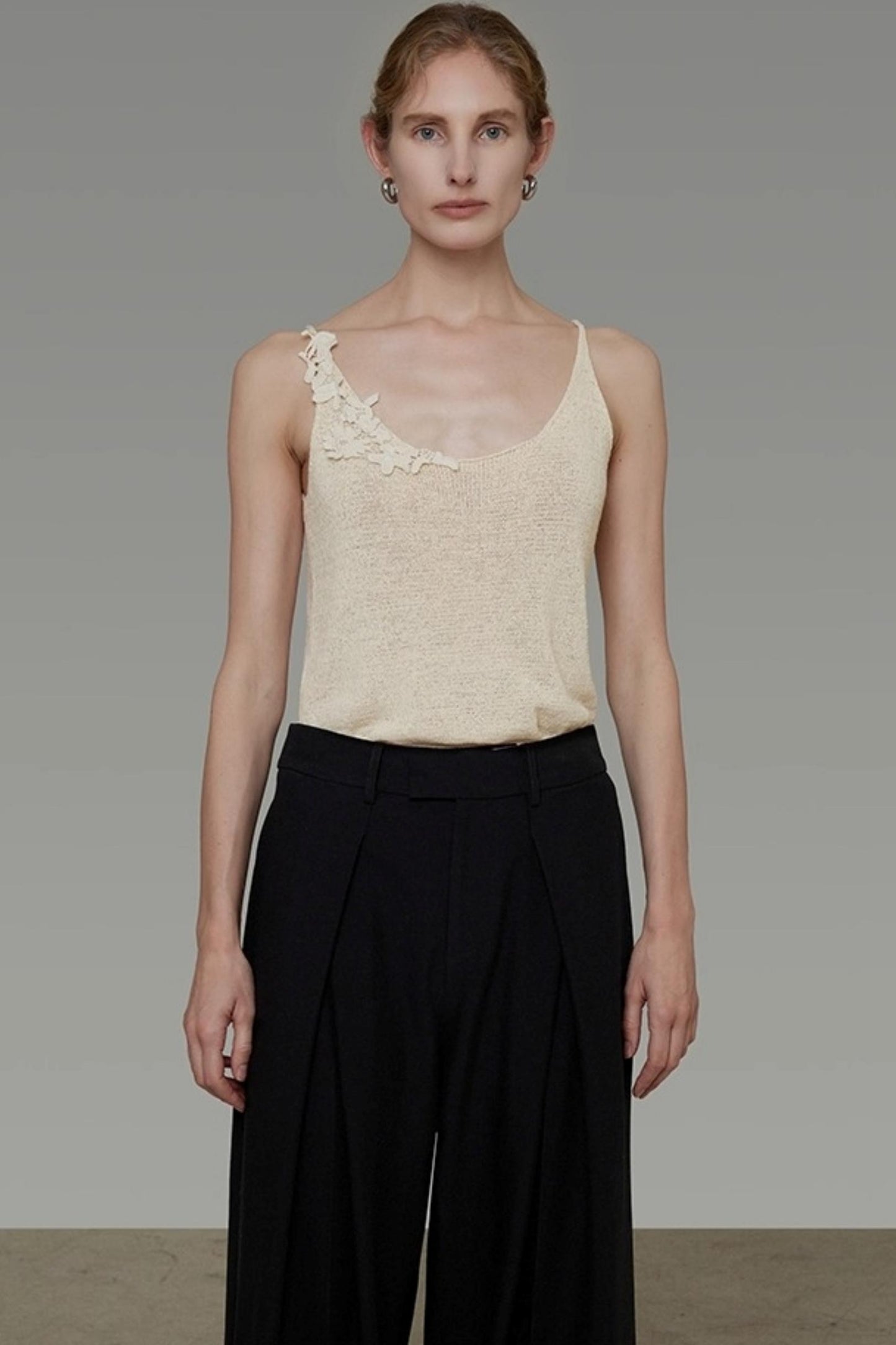 Knitted Suspender Two-Piece Top Set