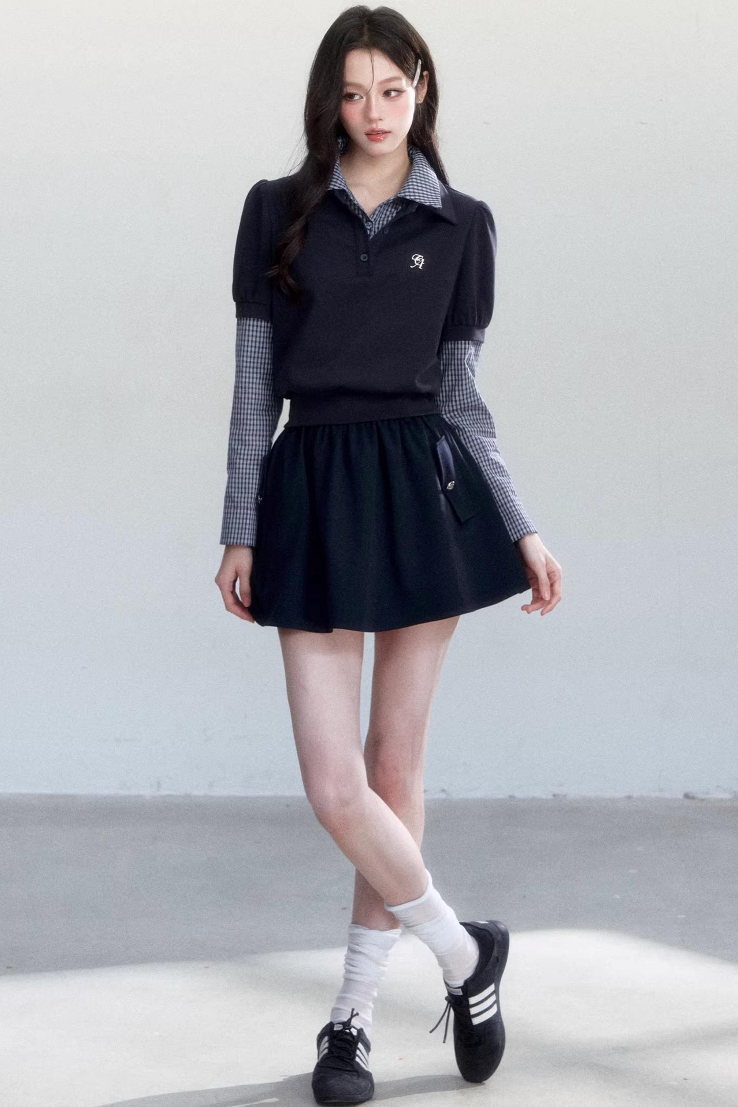 Vintage Plaid Two-Piece Top